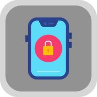 Lock Flat Round Corner Icon vector