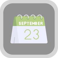 23rd of September Flat Round Corner Icon vector