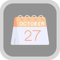 27th of October Flat Round Corner Icon vector