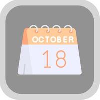 18th of October Flat Round Corner Icon vector