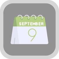 9th of September Flat Round Corner Icon vector