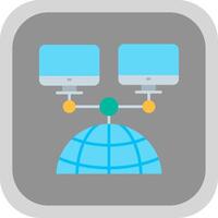Network Flat Round Corner Icon vector