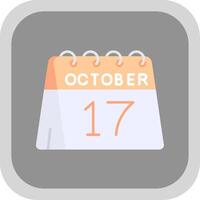 17th of October Flat Round Corner Icon vector