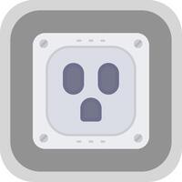 Socket Flat Round Corner Icon vector