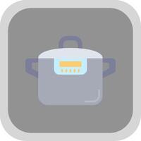 Pressure cooker Flat Round Corner Icon vector