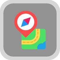 Navigation Flat Round Corner Icon vector