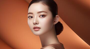 AI generated korean beauty care for skin care. photo