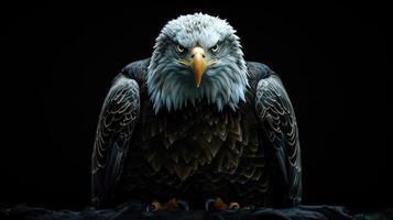 AI generated an eagle sits under a flag photo