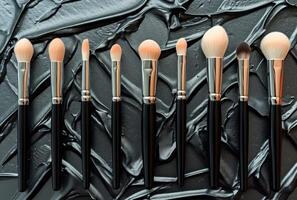 AI generated various makeup brushes and powder id photo