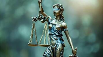 AI generated a statue of justice holding a scale of justice photo