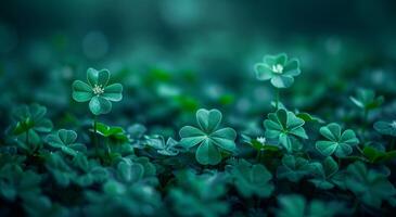 AI generated clover nature background photo