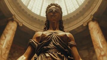 AI generated this statue of justice is accompanied in her hands photo