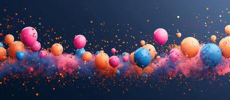 AI generated colorful balloons on a dark background photo