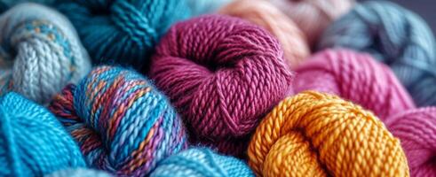 AI generated some yarns and knits, in the style of vibrant colorism photo