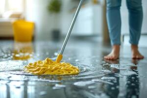 AI generated Home cleaning advertisements feature residences impeccably cleaned photo