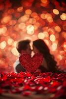 AI generated Romantic backdrop for expressing love and emotions photo