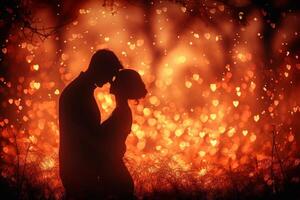 AI generated Romantic backdrop for expressing love and emotions photo