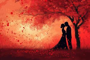 AI generated Romantic backdrop for expressing love and emotions photo