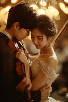 AI generated Serenade of Love. A musical, enchanting atmosphere for your love story promotion photo