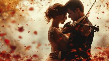 AI generated Serenade of Love. A musical, enchanting atmosphere for your love story promotion photo