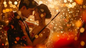 AI generated Serenade of Love. A musical, enchanting atmosphere for your love story promotion photo