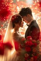 AI generated Serenade of Love. A musical, enchanting atmosphere for your love story promotion photo