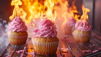 AI generated A 12-year-old girl started a fire in the kitchen while baking cupcakes photo