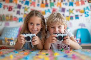 ai generado cumpleaños fiestas para niños en Georgia foto