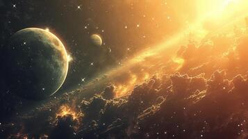 AI generated Beautiful photos of space with planets of the solar system