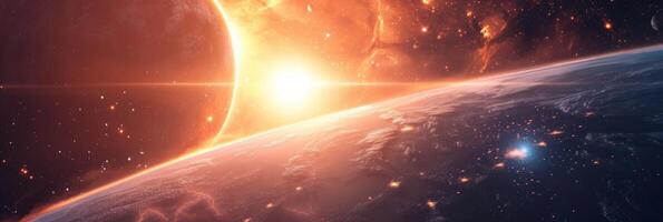 AI generated Beautiful photos of space with planets of the solar system