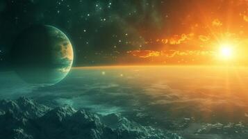 AI generated Beautiful photos of space with planets of the solar system