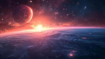AI generated Beautiful photos of space with planets of the solar system