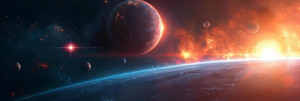 AI generated Beautiful photos of space with planets of the solar system