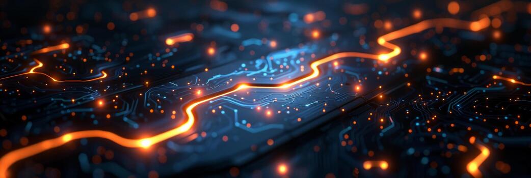 AI generated Dark abstract technology background photo