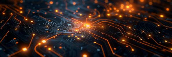 AI generated Dark abstract technology background photo