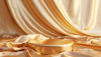 AI generated Gold podium on a gold minimalistic background photo