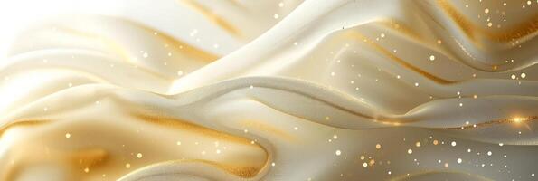 AI generated Abstract cream luxury background with thin gold threads photo