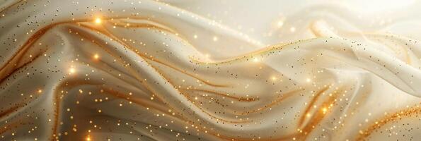 AI generated Abstract cream luxury background with thin gold threads photo