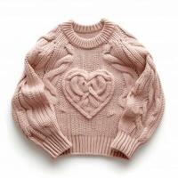 AI generated Cute knitted sweater in a heart isolated photo
