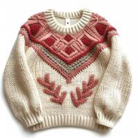 AI generated Cute knitted sweater in a heart isolated photo