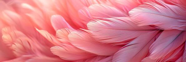 AI generated Beautiful background of pink feathers photo