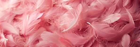 AI generated Beautiful background of pink feathers photo