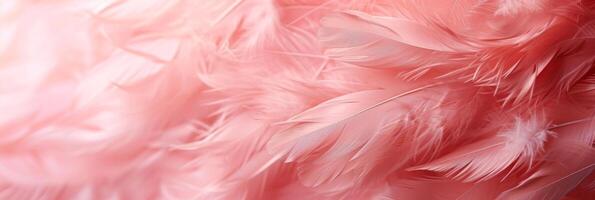 AI generated Beautiful background of pink feathers photo