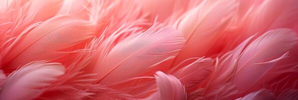 AI generated Beautiful background of pink feathers photo