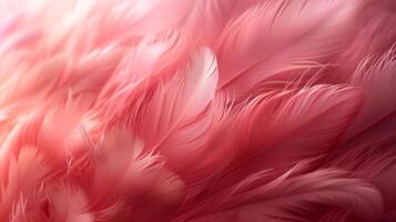 AI generated Beautiful background of pink feathers photo