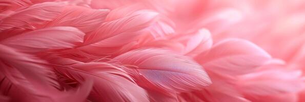 AI generated Beautiful background of pink feathers photo