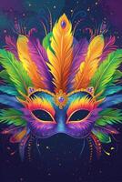 AI generated Beautiful bright modern poster for advertising the Brazilian carnival with plenty of space for text photo