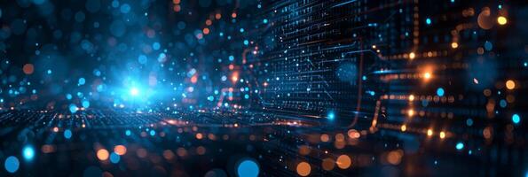 AI generated Dark abstract technology background photo
