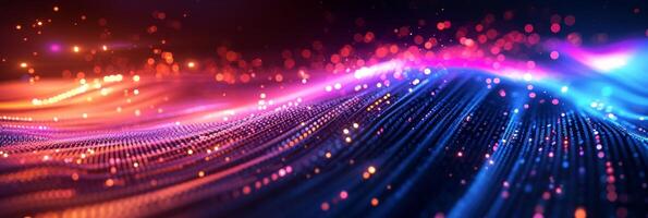 AI generated Dark neon abstract technology background photo