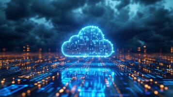 AI generated Discussing Cloud Computing and Innovative Methods of Data Storage photo